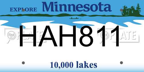 HAH811 Minnesota License Plate