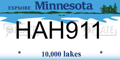 HAH911 Minnesota License Plate