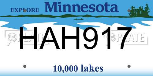 HAH917 Minnesota License Plate
