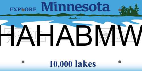HAHABMW Minnesota License Plate