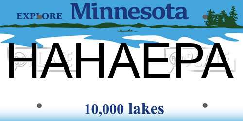 HAHAEPA Minnesota License Plate