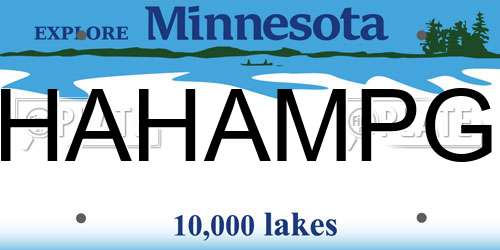 HAHAMPG Minnesota License Plate