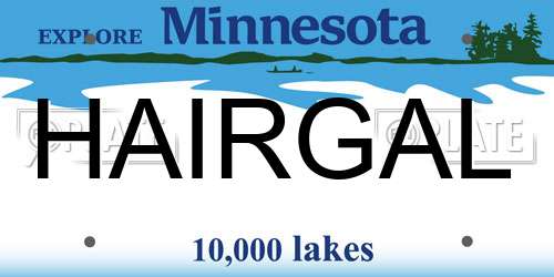 HAIRGAL Minnesota License Plate