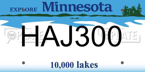 HAJ300 Minnesota License Plate