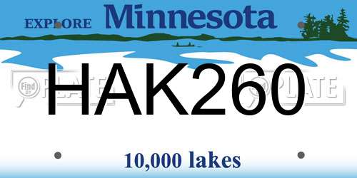 HAK260 Minnesota License Plate