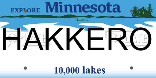 HAKKERO Minnesota License Plate