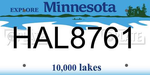 HAL8761 Minnesota License Plate