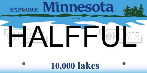 HALFFUL Minnesota License Plate
