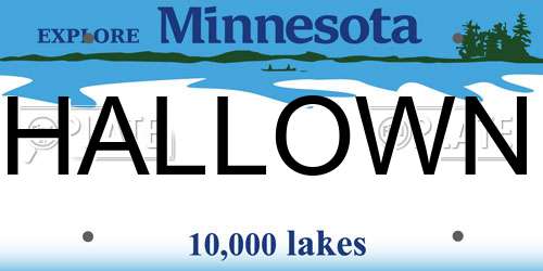 HALLOWN Minnesota License Plate