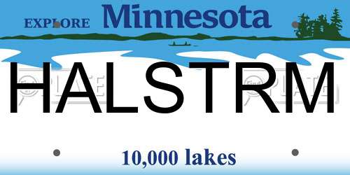 HALSTRM Minnesota License Plate