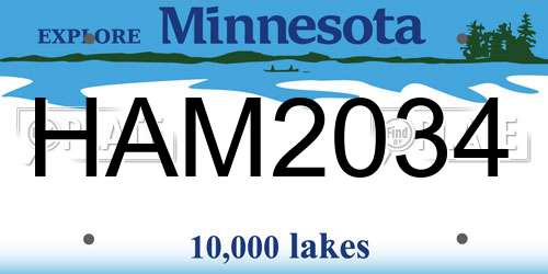 HAM2034 Minnesota License Plate