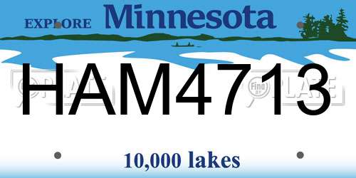 HAM4713 Minnesota License Plate