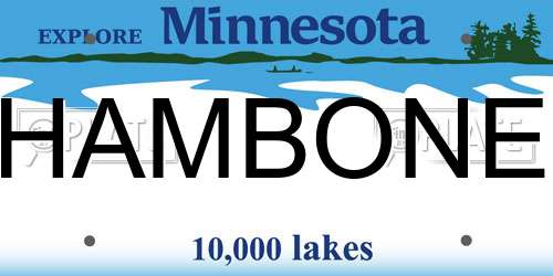 HAMBONE Minnesota License Plate