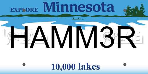 HAMM3R Minnesota License Plate