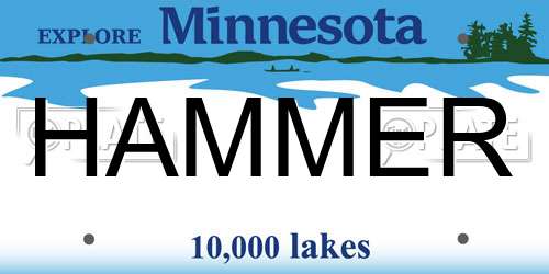 HAMMER Minnesota License Plate