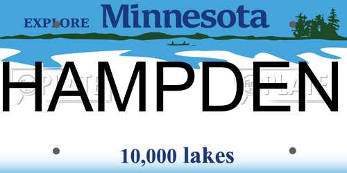 HAMPDEN Minnesota License Plate
