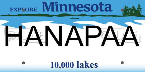 HANAPAA Minnesota License Plate