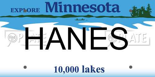 HANES Minnesota License Plate