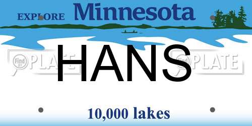 HANS Minnesota License Plate
