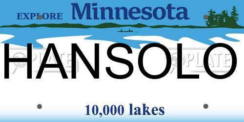 HANSOLO Minnesota License Plate