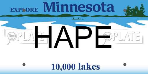 HAPE Minnesota License Plate