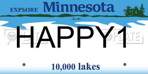 HAPPY1 Minnesota License Plate