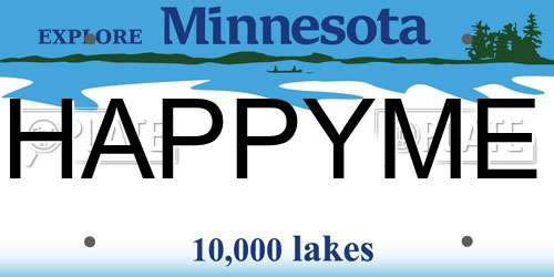 HAPPYME Minnesota License Plate