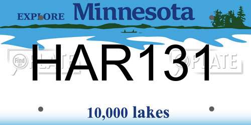 HAR131 Minnesota License Plate