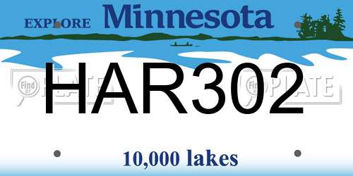 HAR302 Minnesota License Plate