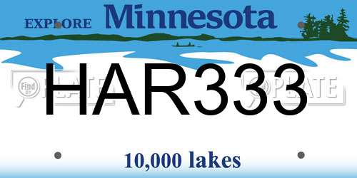 HAR333 Minnesota License Plate
