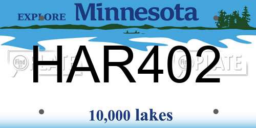 HAR402 Minnesota License Plate