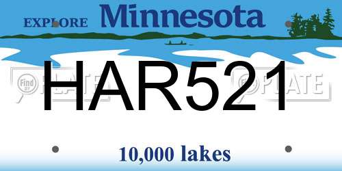 HAR521 Minnesota License Plate