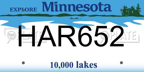 HAR652 Minnesota License Plate