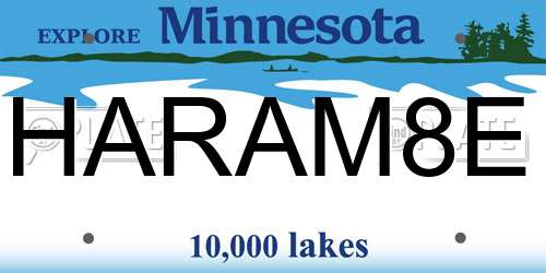 HARAM8E Minnesota License Plate