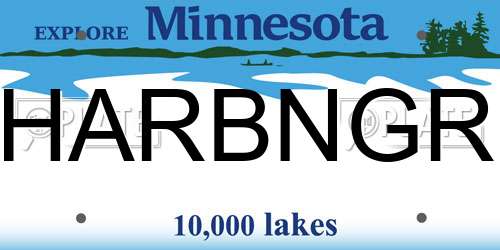 HARBNGR Minnesota License Plate