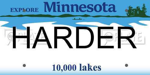 HARDER Minnesota License Plate