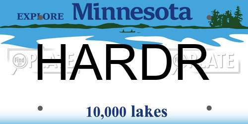 HARDR Minnesota License Plate