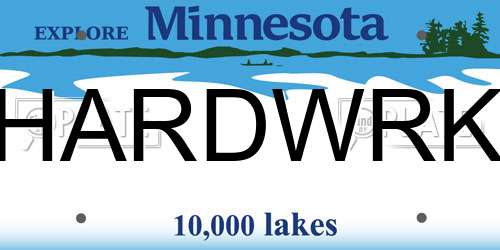 HARDWRK Minnesota License Plate