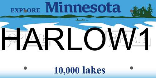 HARLOW1 Minnesota License Plate