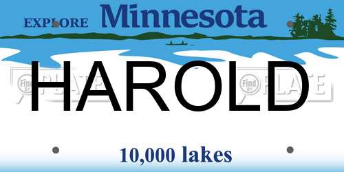 HAROLD Minnesota License Plate