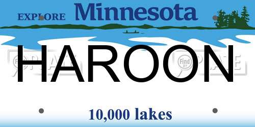HAROON Minnesota License Plate