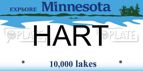 HART Minnesota License Plate