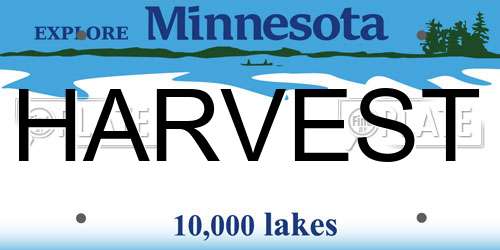 HARVEST Minnesota License Plate