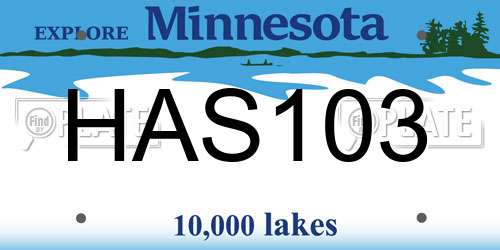 HAS103 Minnesota License Plate