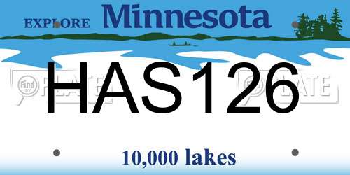 HAS126 Minnesota License Plate