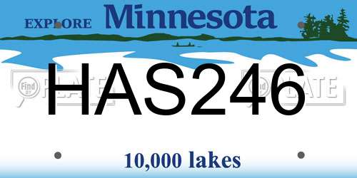 HAS246 Minnesota License Plate