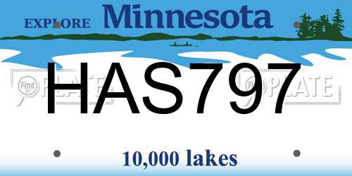 HAS797 Minnesota License Plate