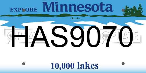 HAS9070 Minnesota License Plate
