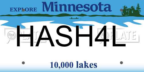 HASH4L Minnesota License Plate
