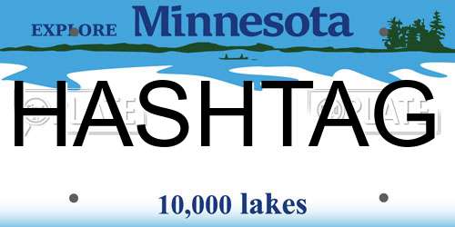 HASHTAG Minnesota License Plate